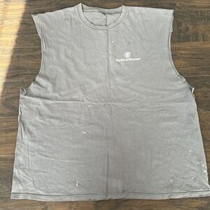 Smith & Wesson Sleeveless Tshirt Gray Men's / Paint Splatter distressed XL